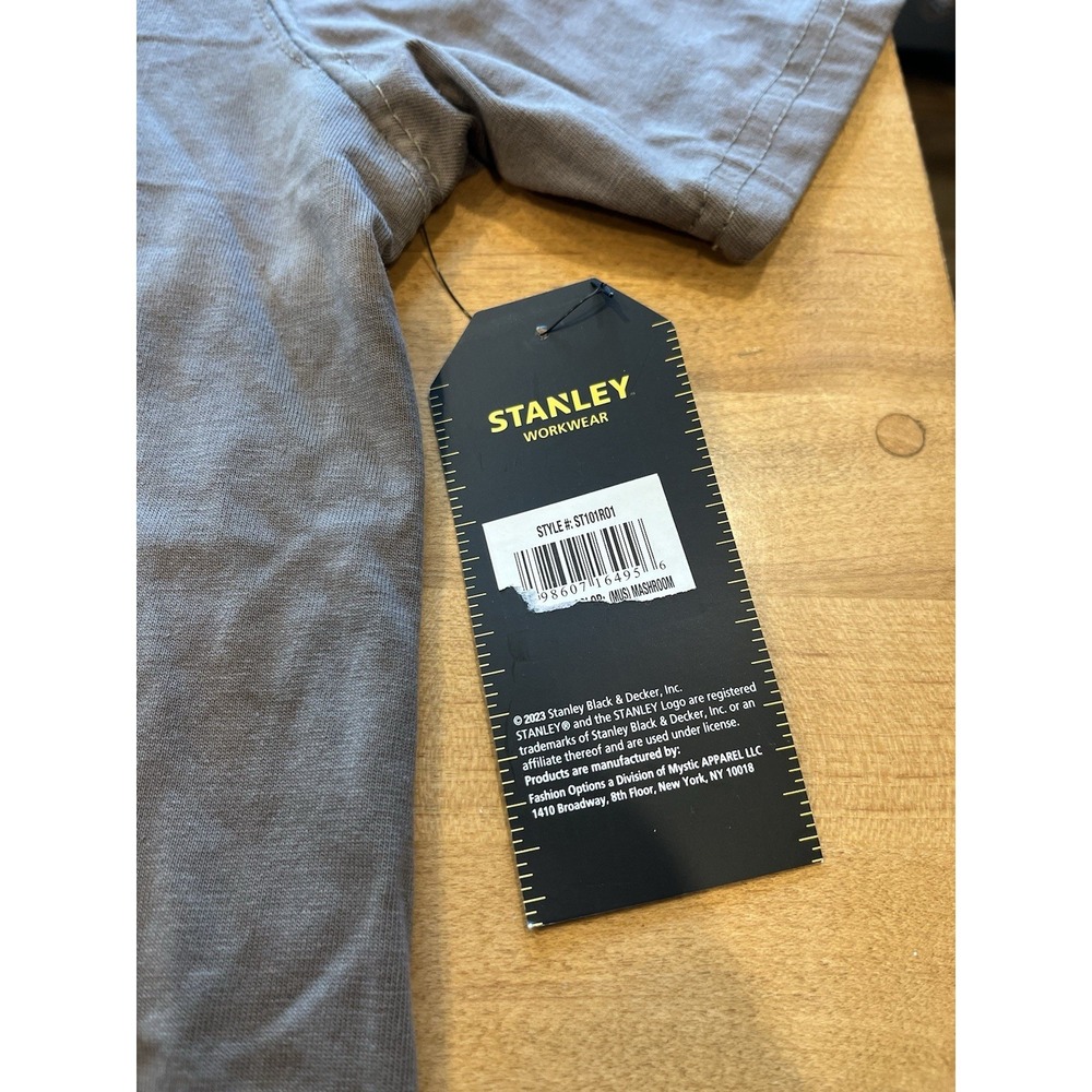 Men's Stanley Short Sleeve Gray Shirt NWT 3 Button Sz L - Picture 5 of 10